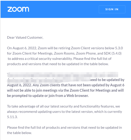 Zoom客户端赶紧升级，2022年8月6日这个版本的客户端将无法登录