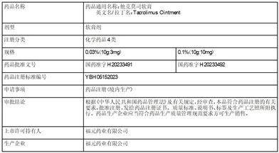 北京福元医药股份有限公司 关于全资子公司获得药品注册证书的公告