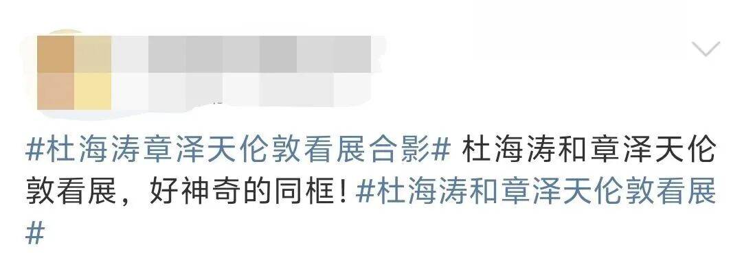 杜海涛章泽天伦敦看展合影，网友直呼神奇：没想到他俩还认识