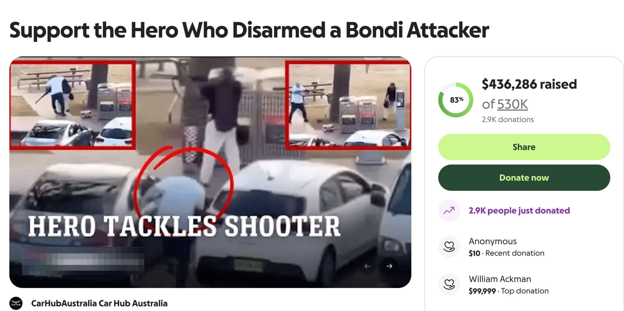 澳枪击案空手夺枪男子系水果店老板，美亿万富翁捐近10万美元